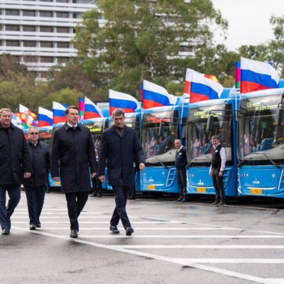 В Сочи прибыла очередная партия автобусов на метане. 